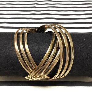 Gold Toned Intertwined Bangle Bracelet